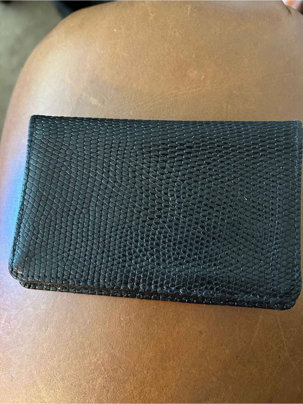 Black lizard Leather Card Wallet
